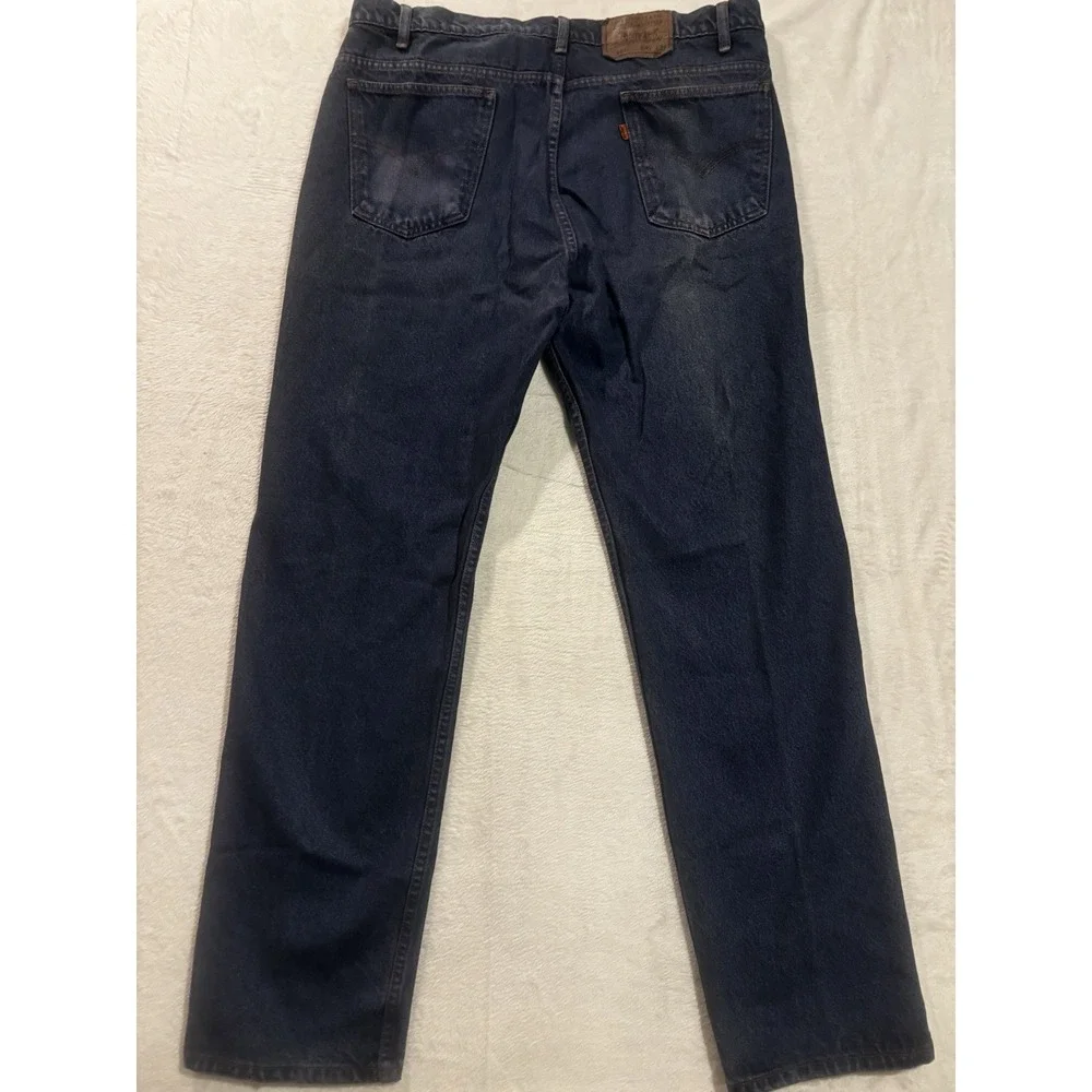 Vintage Levi's 505 Orange‎ Tab Jeans Men's Size 40x31.5 Y2K Zipper Fly Dark Wash